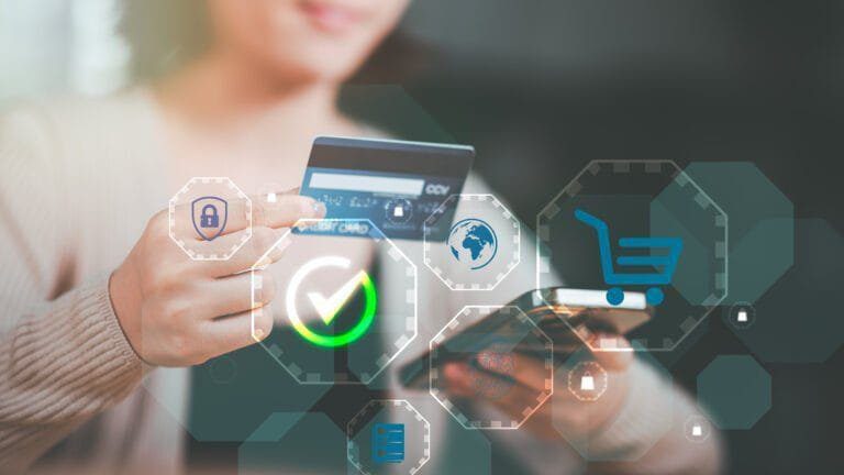 Online payment concept with credit card and smartphone ,online b